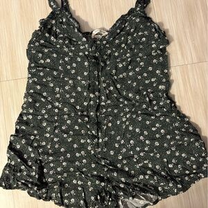 Urban Outfitters Dark Green Floral Blouse